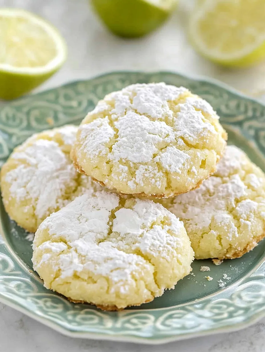 A plate of cookies with white powder on top.