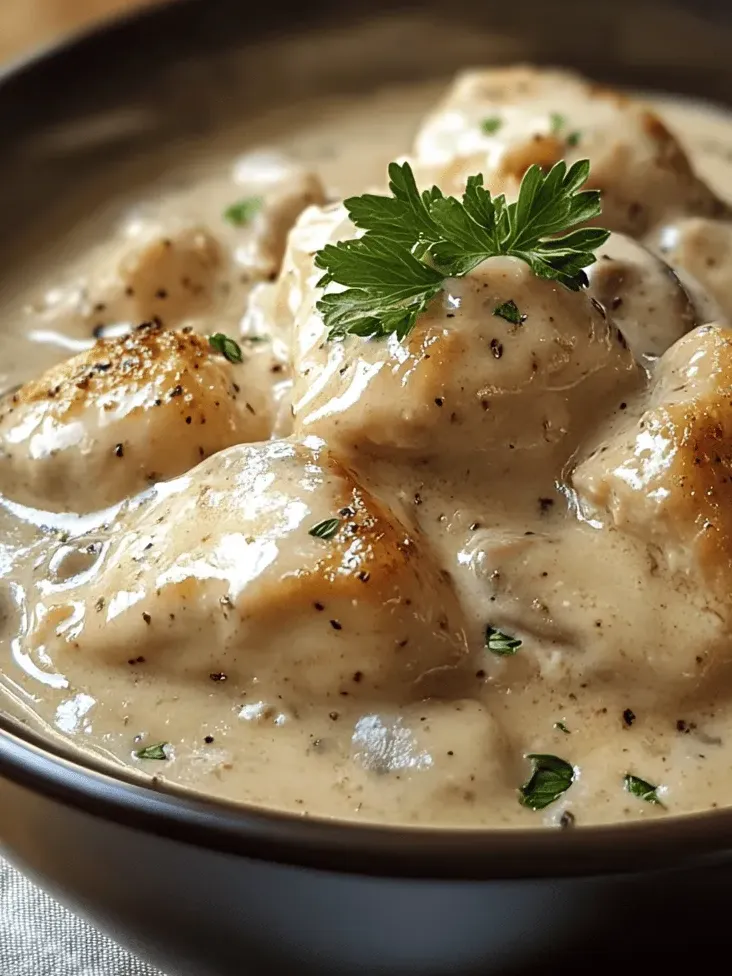 Creamy pasta dish with tender slow-cooked chicken.