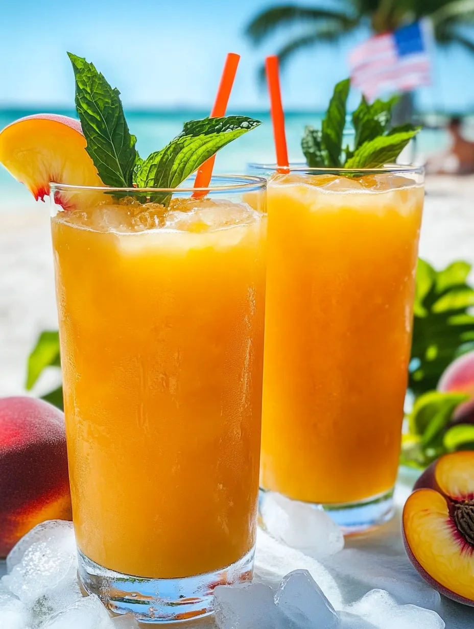 Two glasses of orange juice on a table.