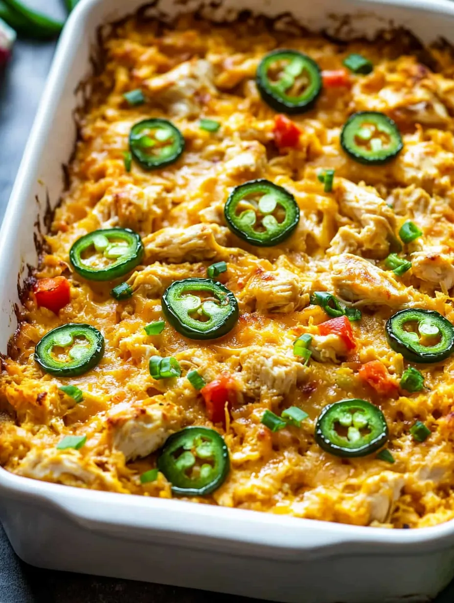 A dish of food with jalapenos on top.