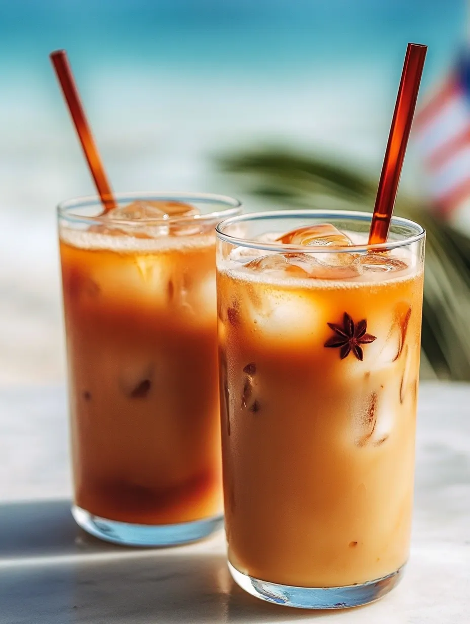 Two tall iced coffees, each with a star next to them.