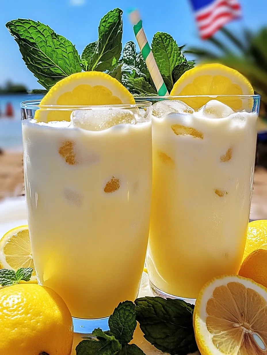 Two glasses of lemonade with lemon slices.