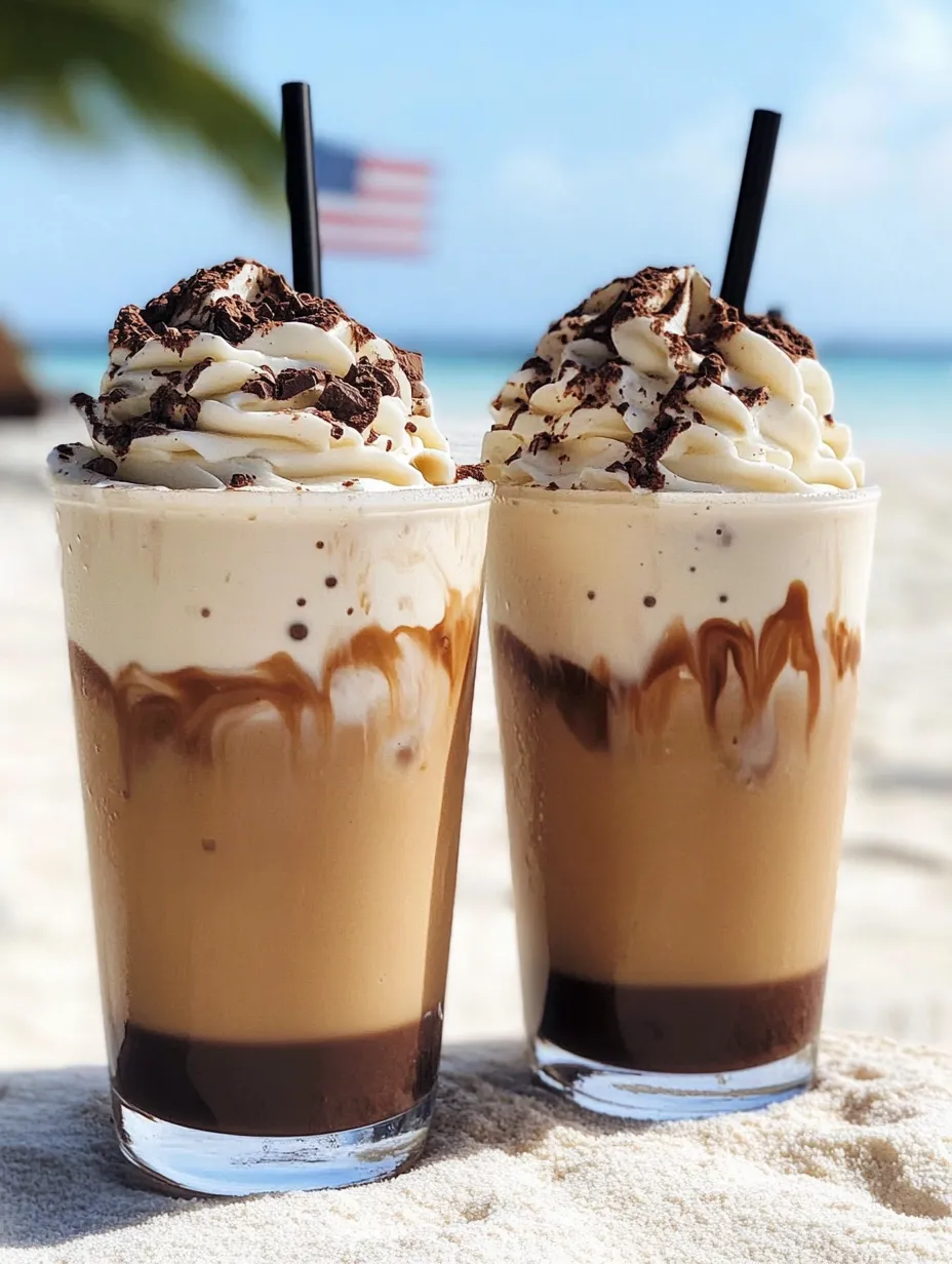 Two glasses of chocolate milk.