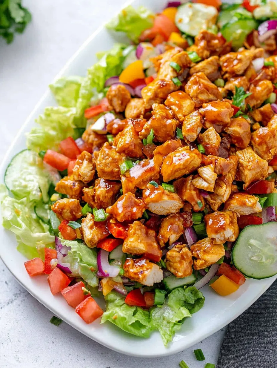 A plate of chicken and vegetables.