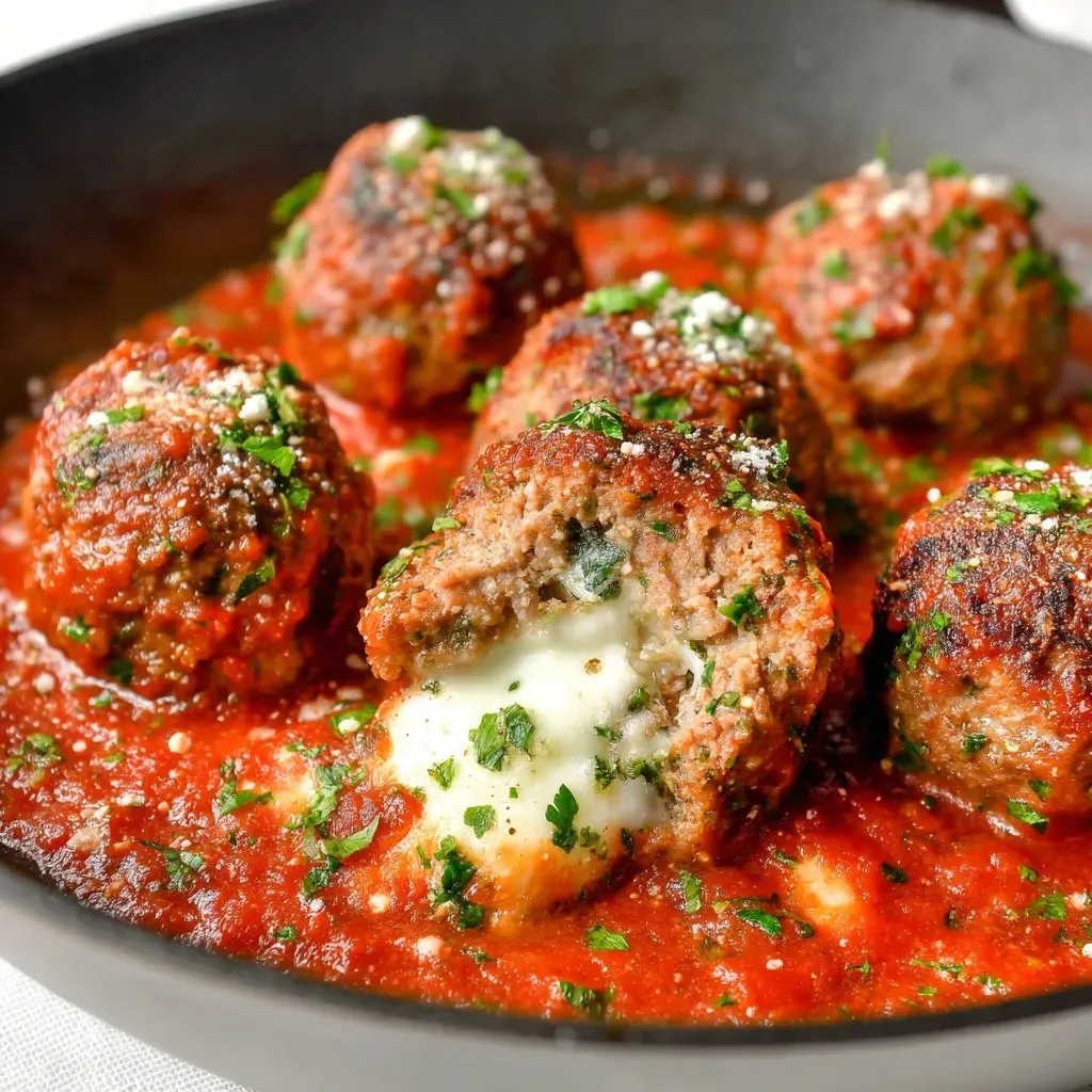 Bowl loaded with saucy meatballs.