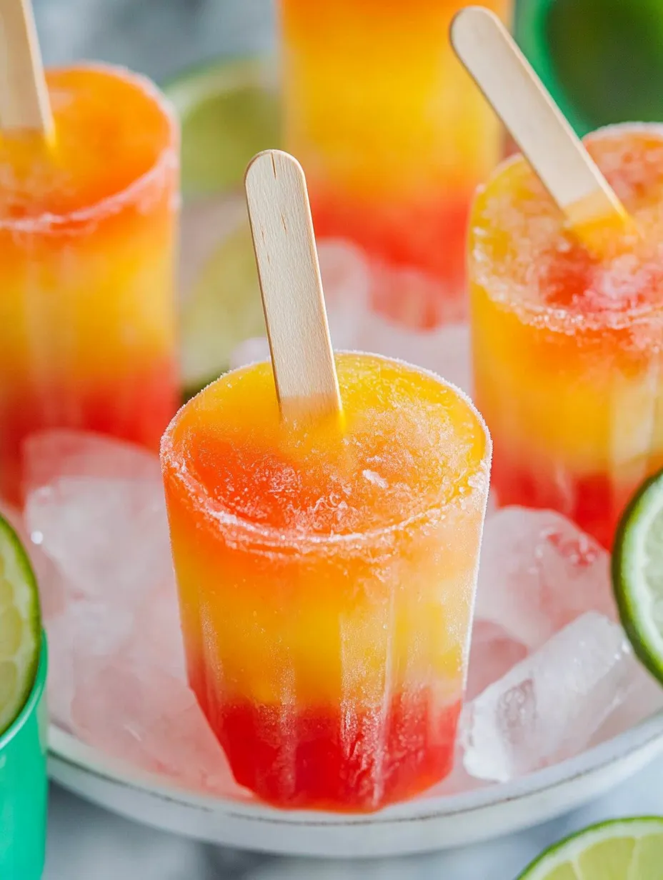 A bowl of popsicles with a wooden stick in them.