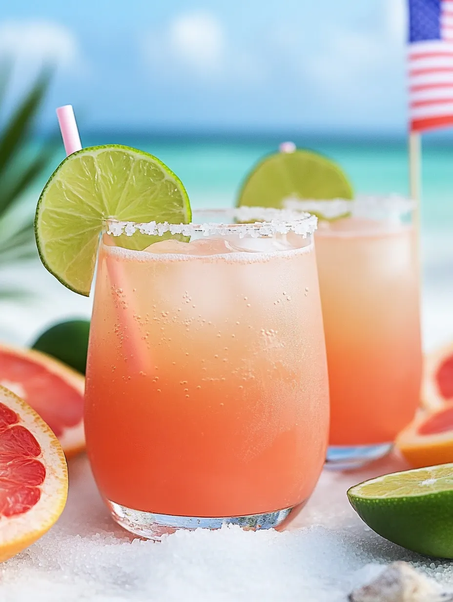 Two glasses of pink drinks with limes.