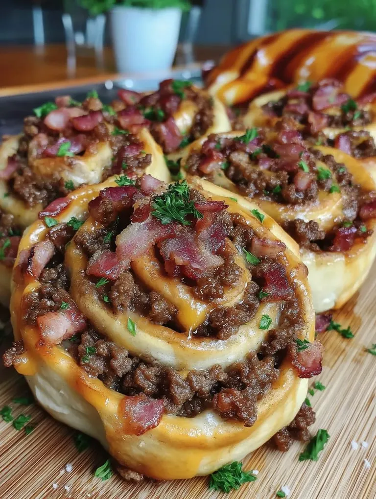 A plate of food with bacon and cheese.