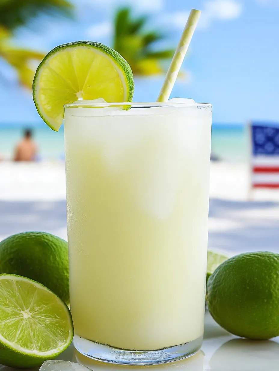 A lime drink in a glass with a striped straw.