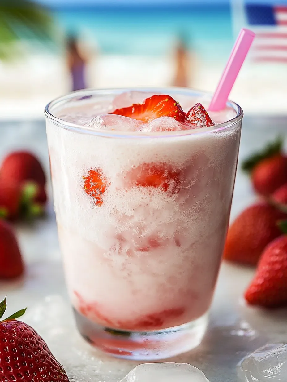 Strawberry milk in a glass with berries on the side.