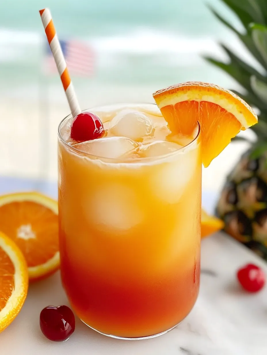 A glass of orange juice with a cherry on top.