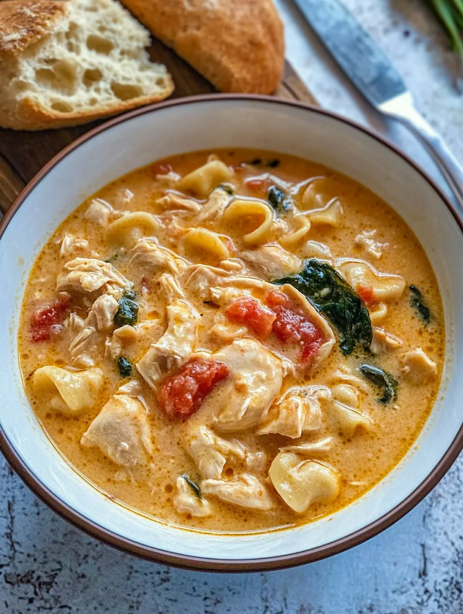 A bowl of soup with chicken and vegetables.