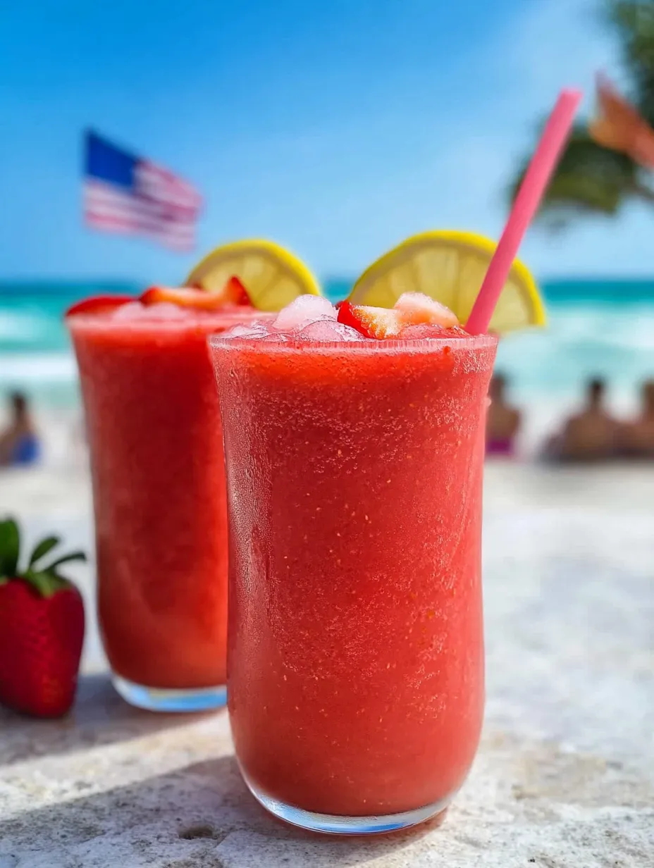 Two bright drinks in tall glasses, garnished with lemon.