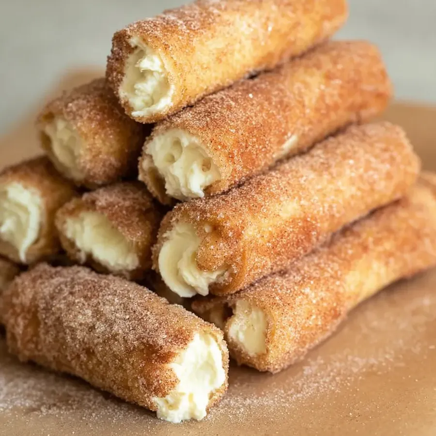 Piled doughnuts topped with white icing.
