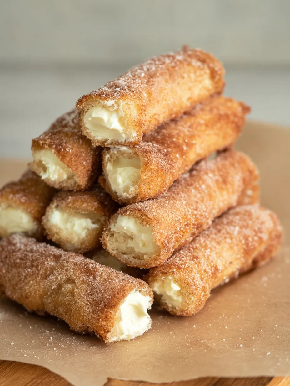 A tall pile of sugar-dusted doughnuts.