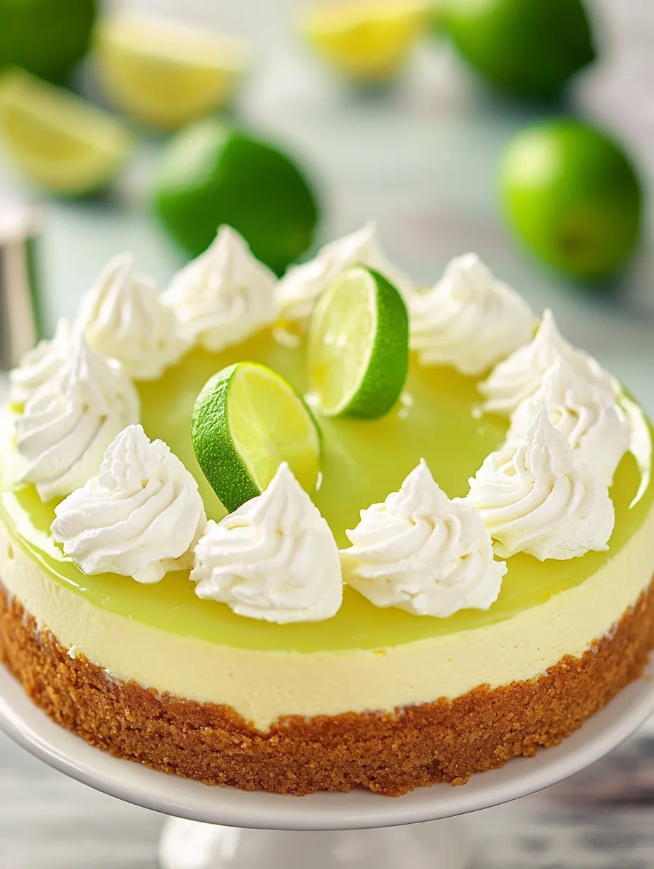 A slice of cake with white frosting and limes on top.
