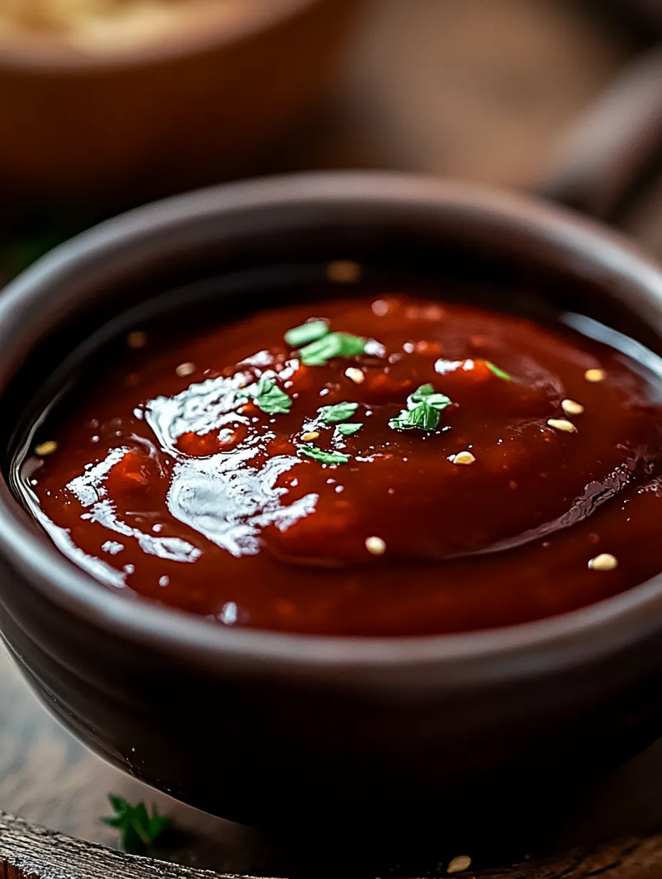 Sauce in a bowl with fresh herbs sprinkled on top.
