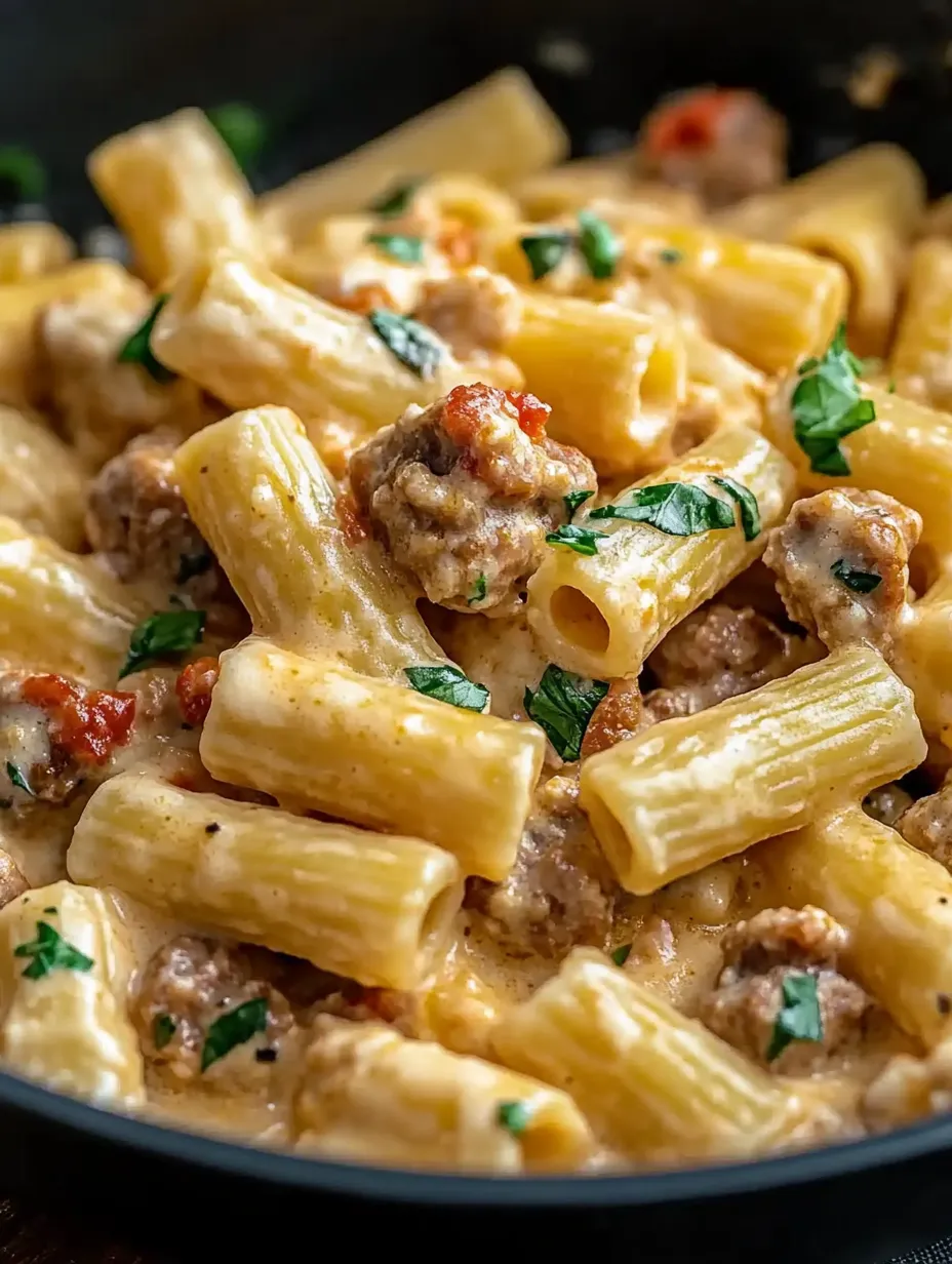 A bowl of pasta loaded with meaty tomato sauce.