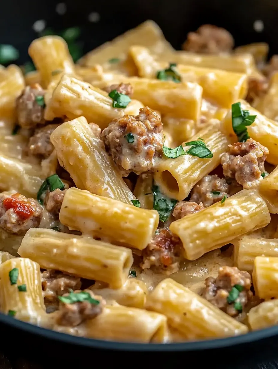A bowl of pasta topped with meat and melty cheese.