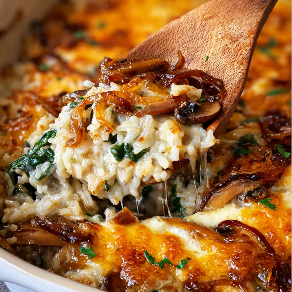 A wooden spoon sits in a big bowl of food.