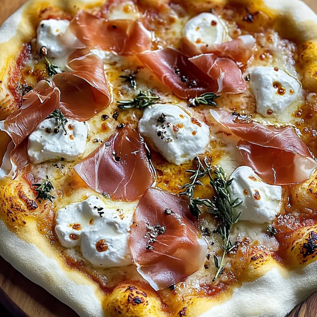 Pizza covered in cheese and slices of ham.