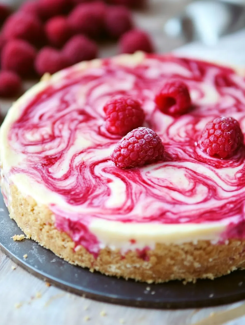 A slice of cake with raspberries on top.