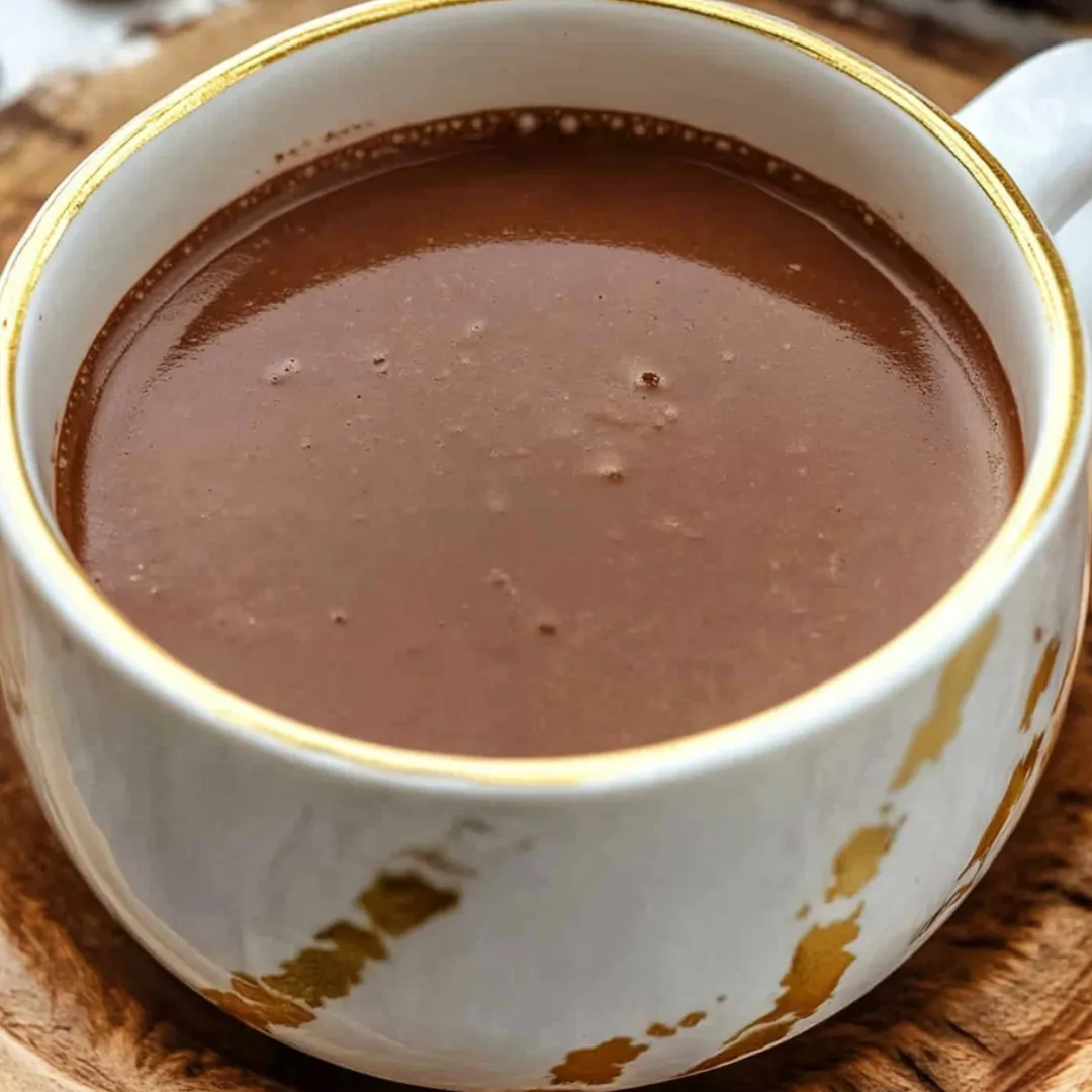 Coffee in a gold-rimmed cup.