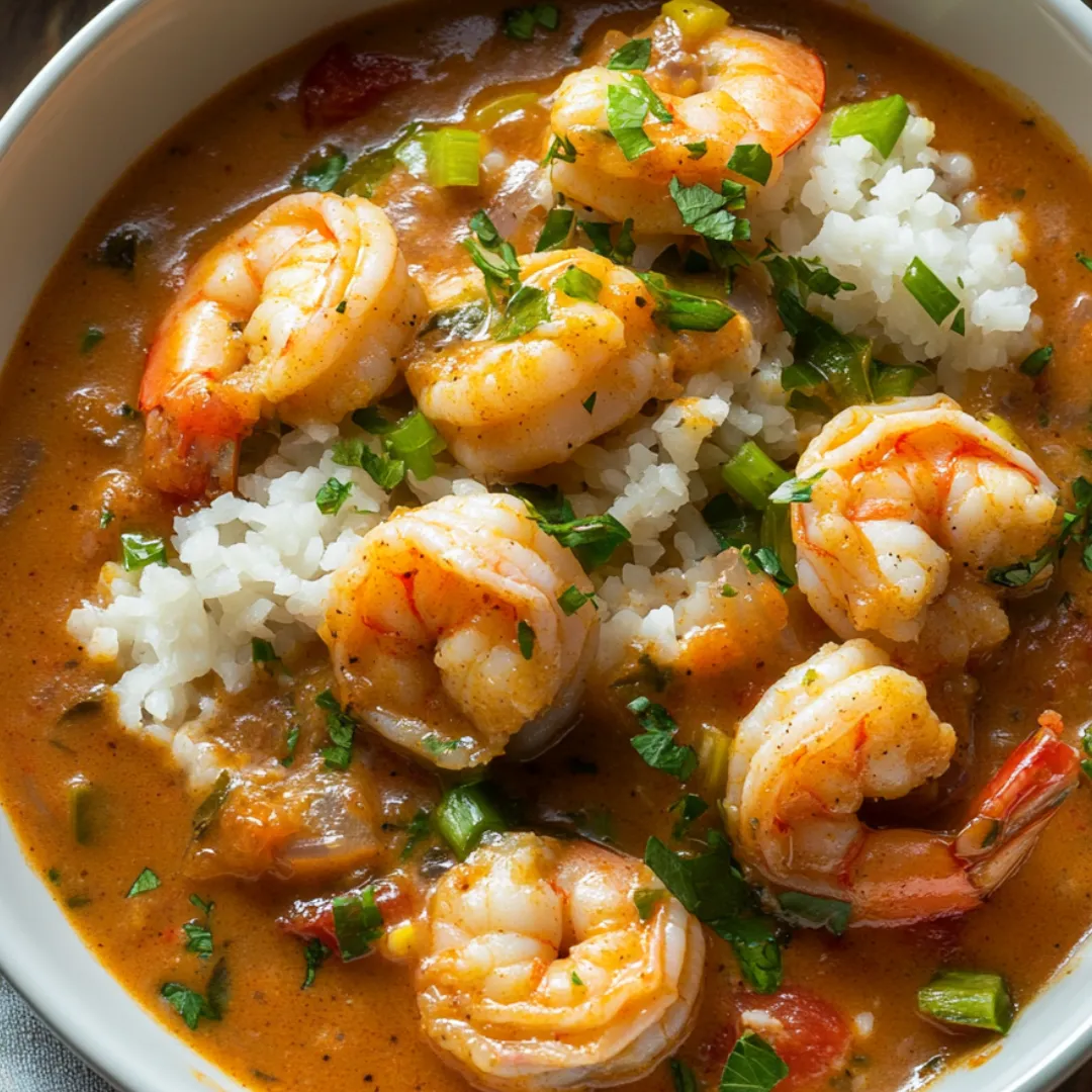 Shrimp and rice in a bowl ready to eat.