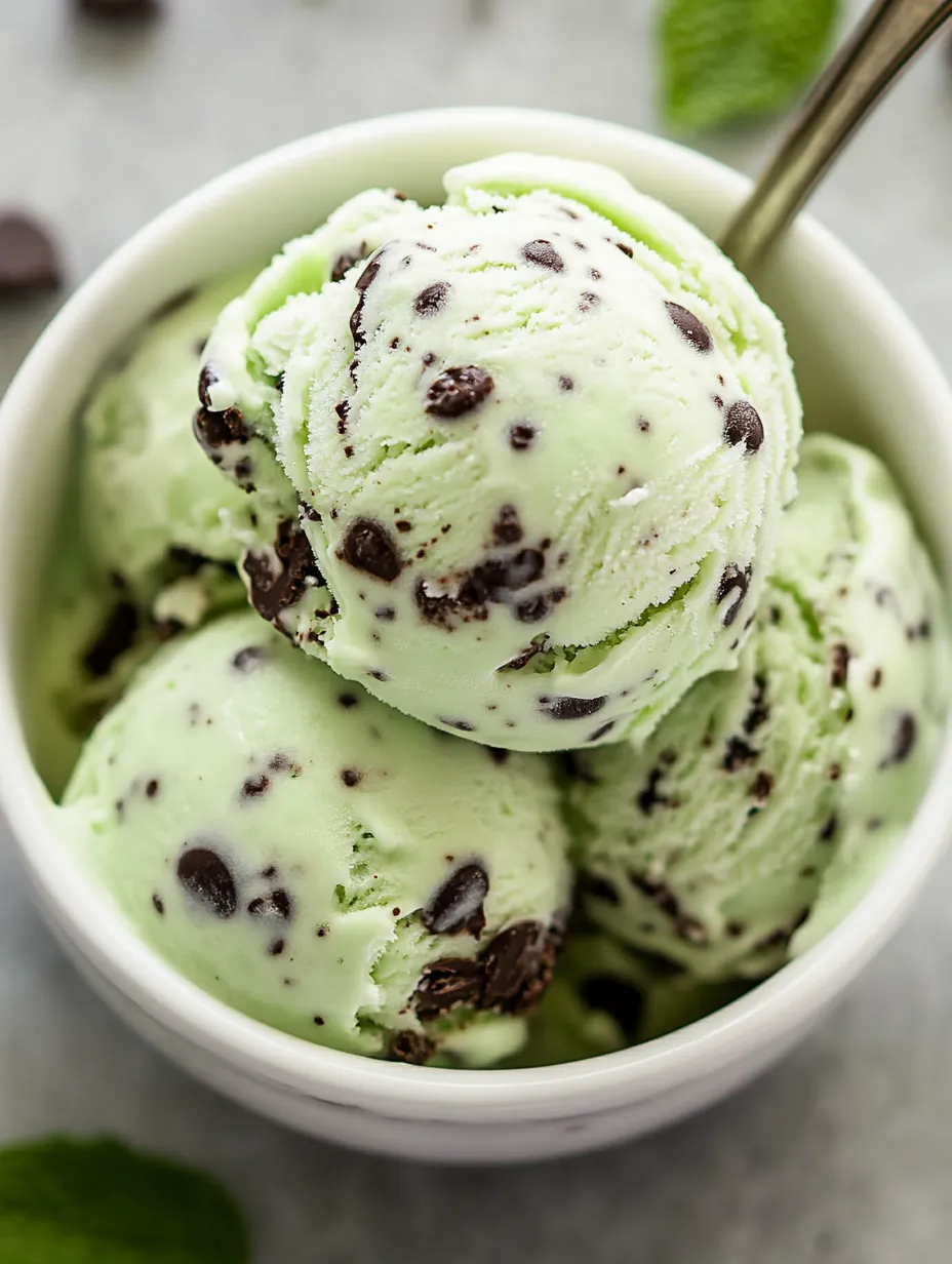 A bowl of ice cream with chocolate chips.