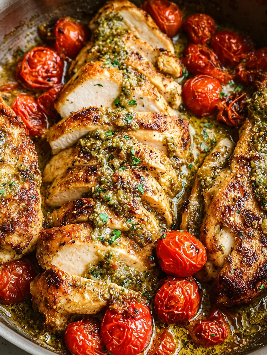 Chicken with tomatoes and herbs.