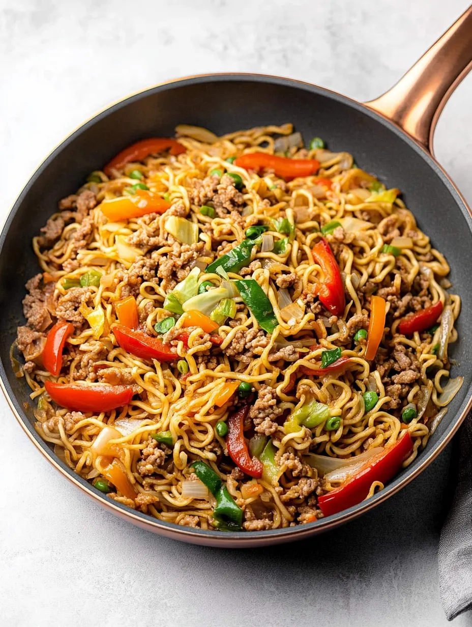 A bowl of noodles with meat and vegetables.