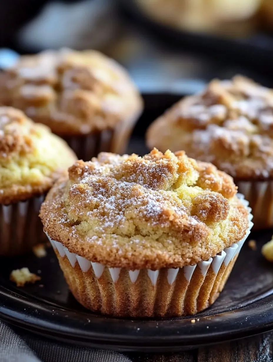 A cupcake with powdered sugar up top.