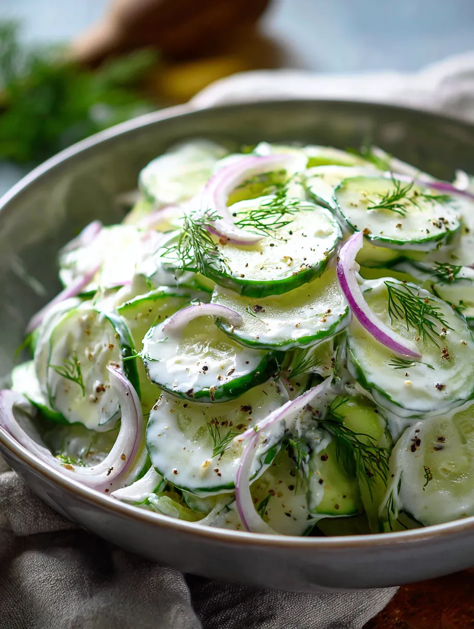A bowl of cucumber salad.