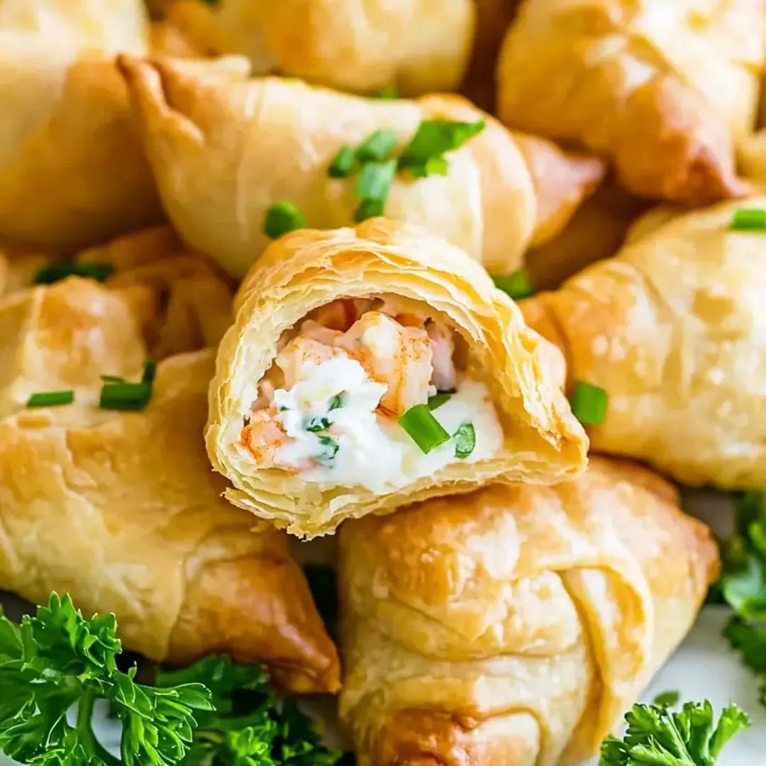 Puffy pastries stuffed with rich filling and chopped herbs.