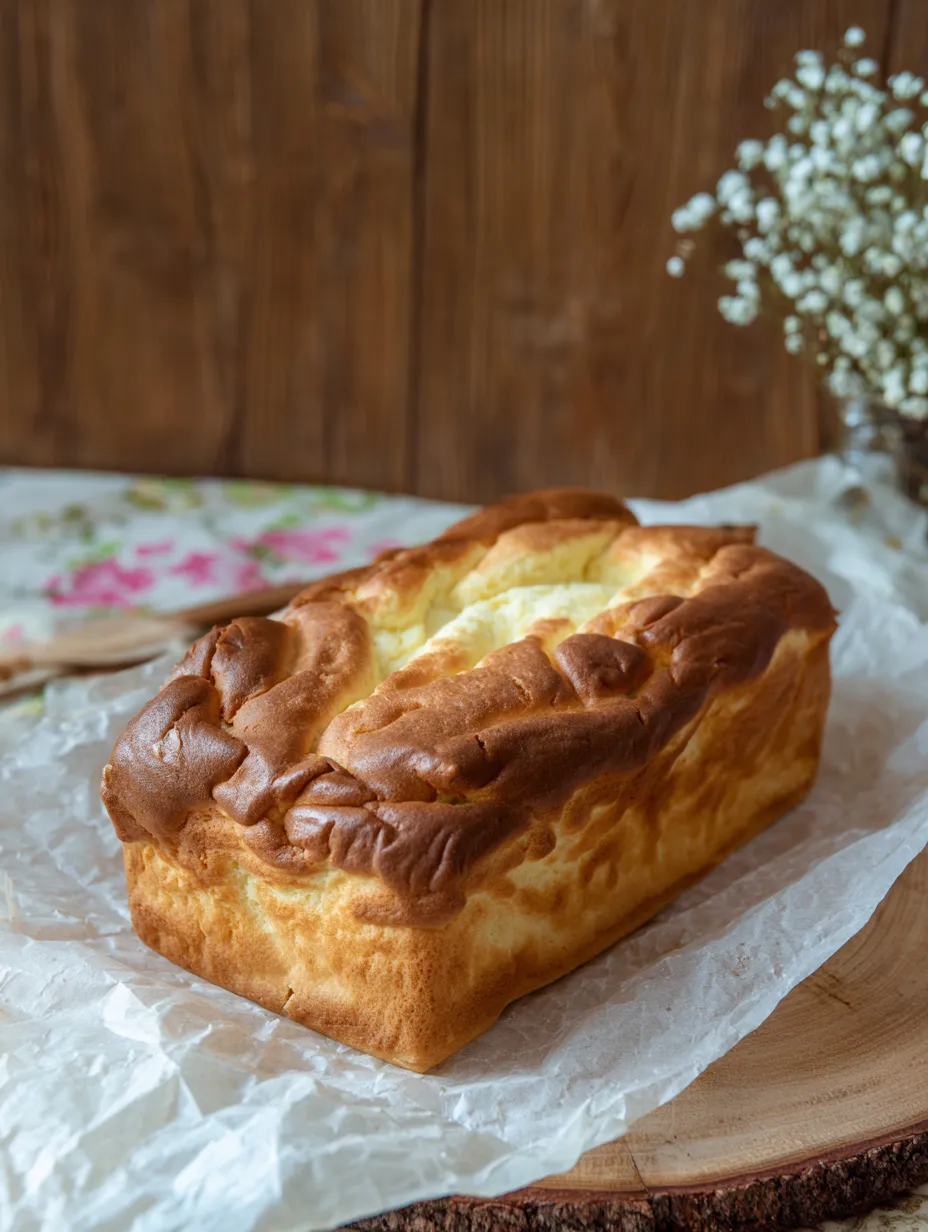 A bread loaf with white bits inside.