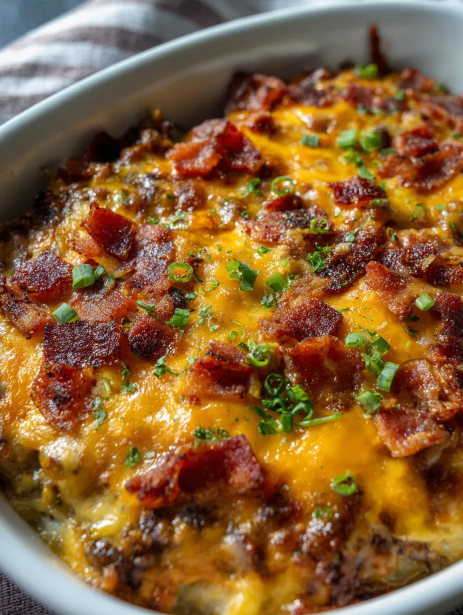 A white bowl stacked with loads of bacon and melted cheese.
