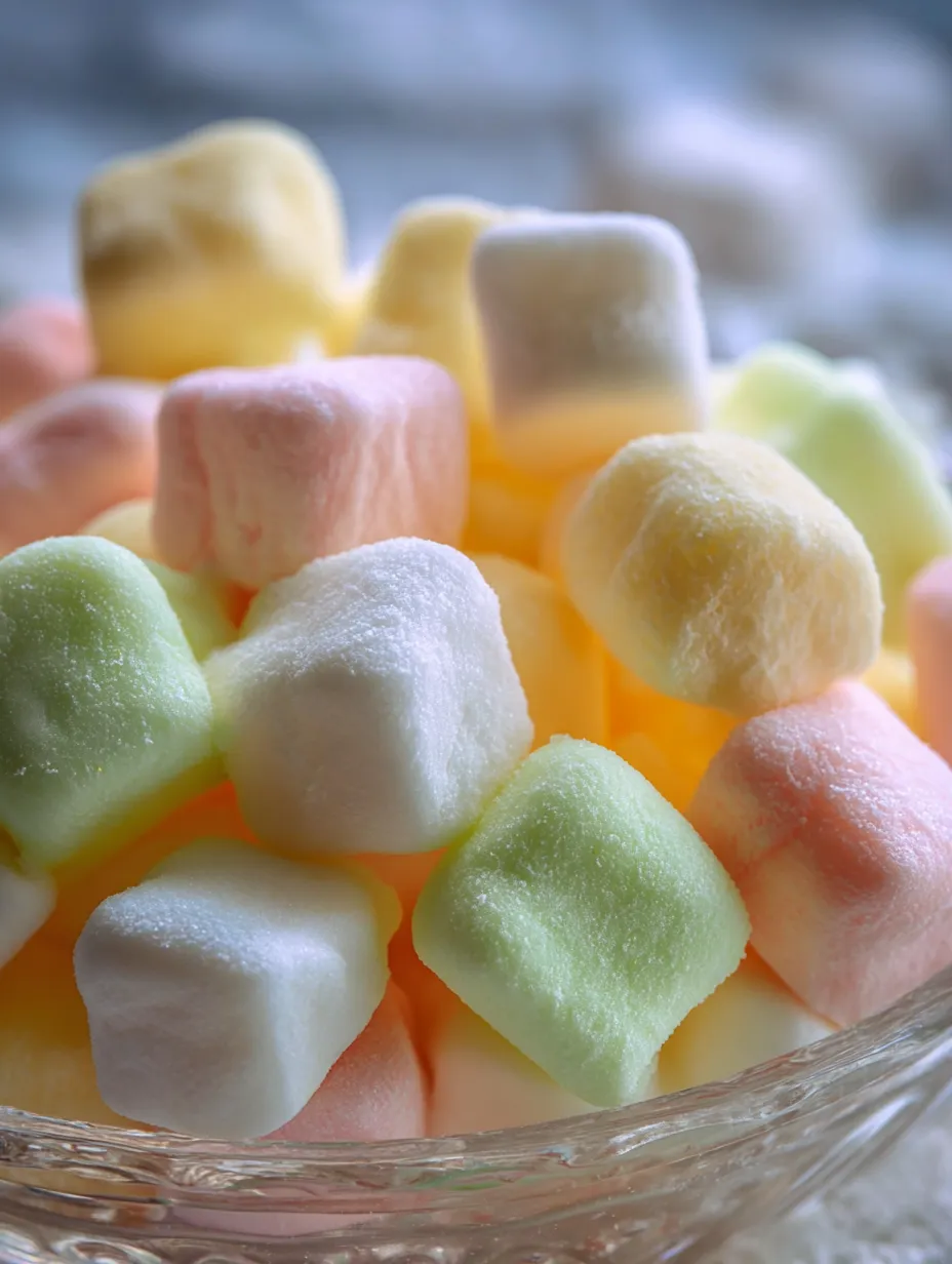 A bowl of marshmallows.