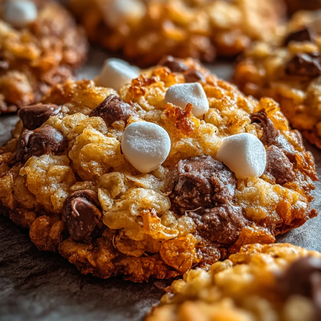 A cookie topped with marshmallows.