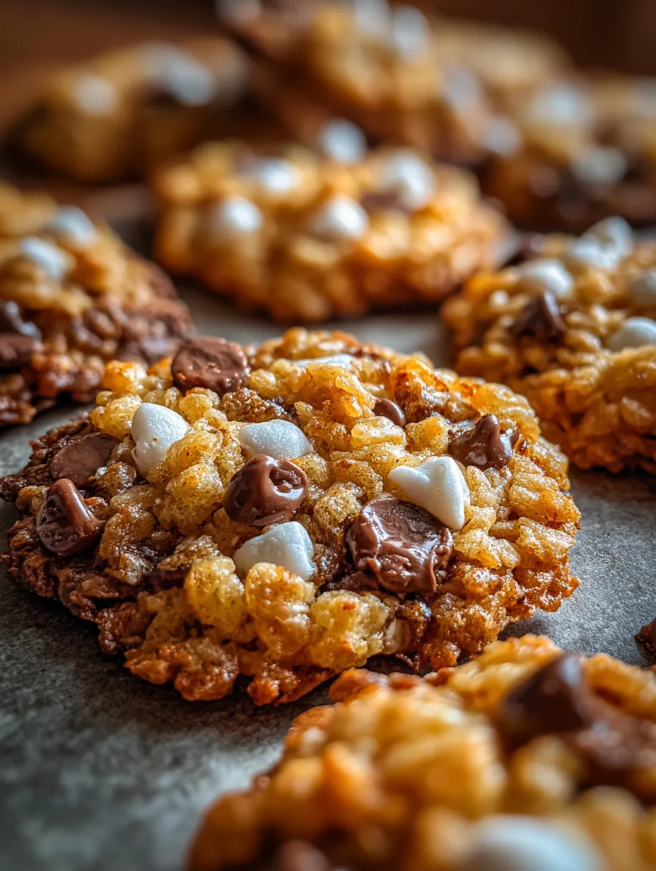 A close up of a chocolate chip cookie with marshmallows on top.