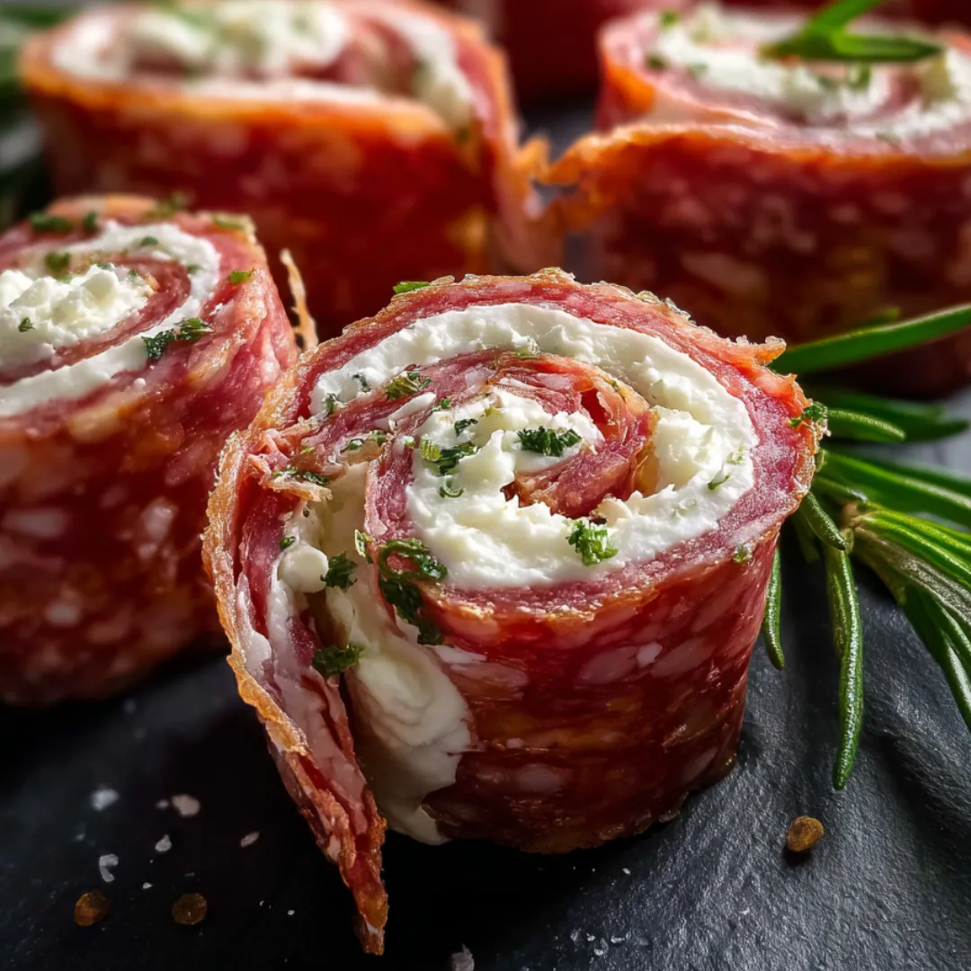 Cheesy meat rolls on a platter.
