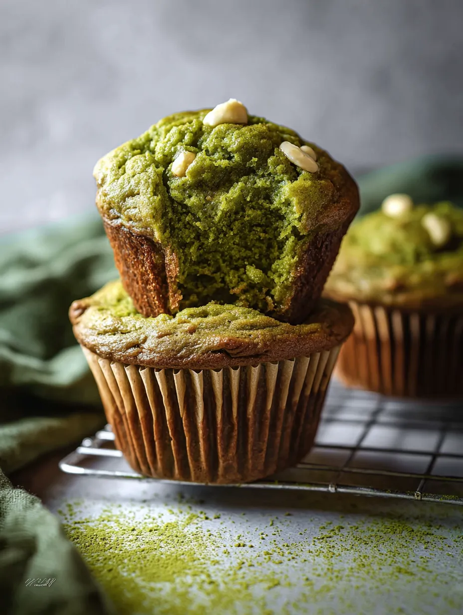 A cupcake with green frosting.