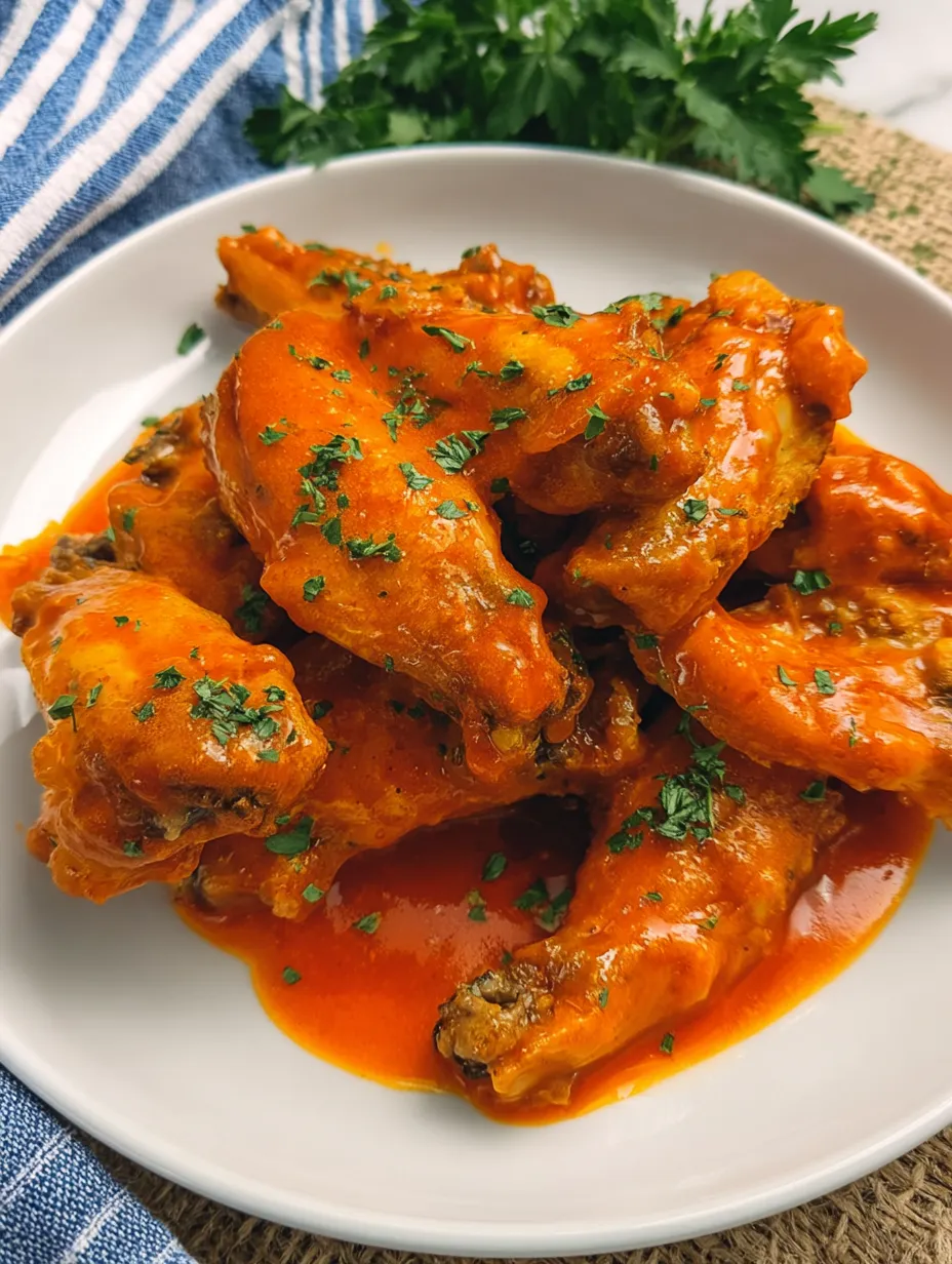 Chicken wings piled on a plate with peri peri sauce.