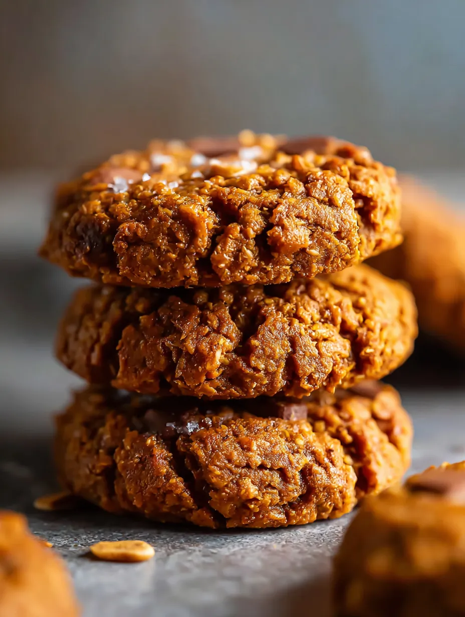 A stack of brown cookies.
