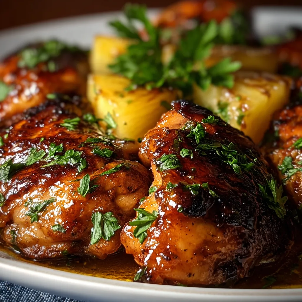 Chicken topped with herbs.