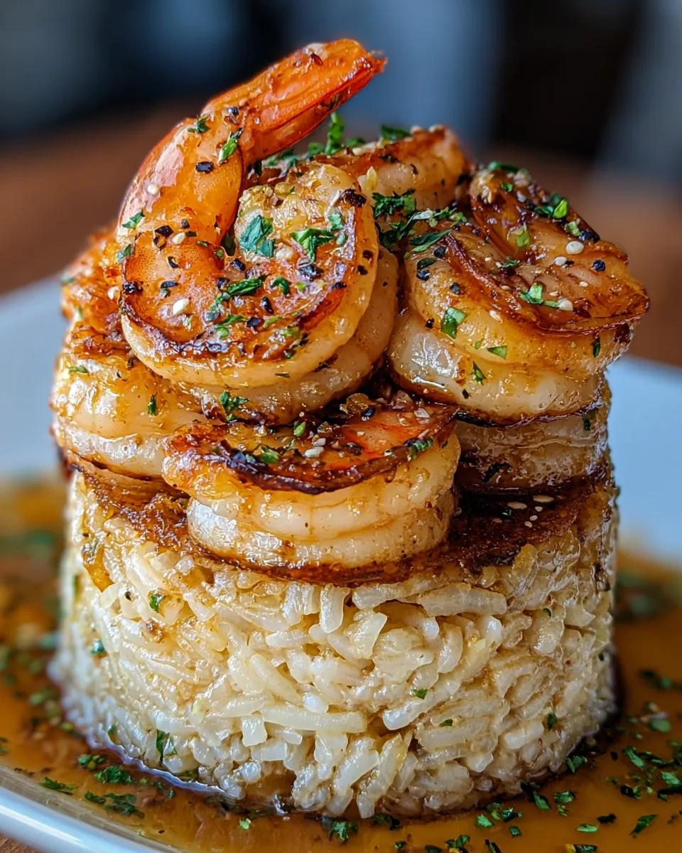 A plate of shrimp on rice.