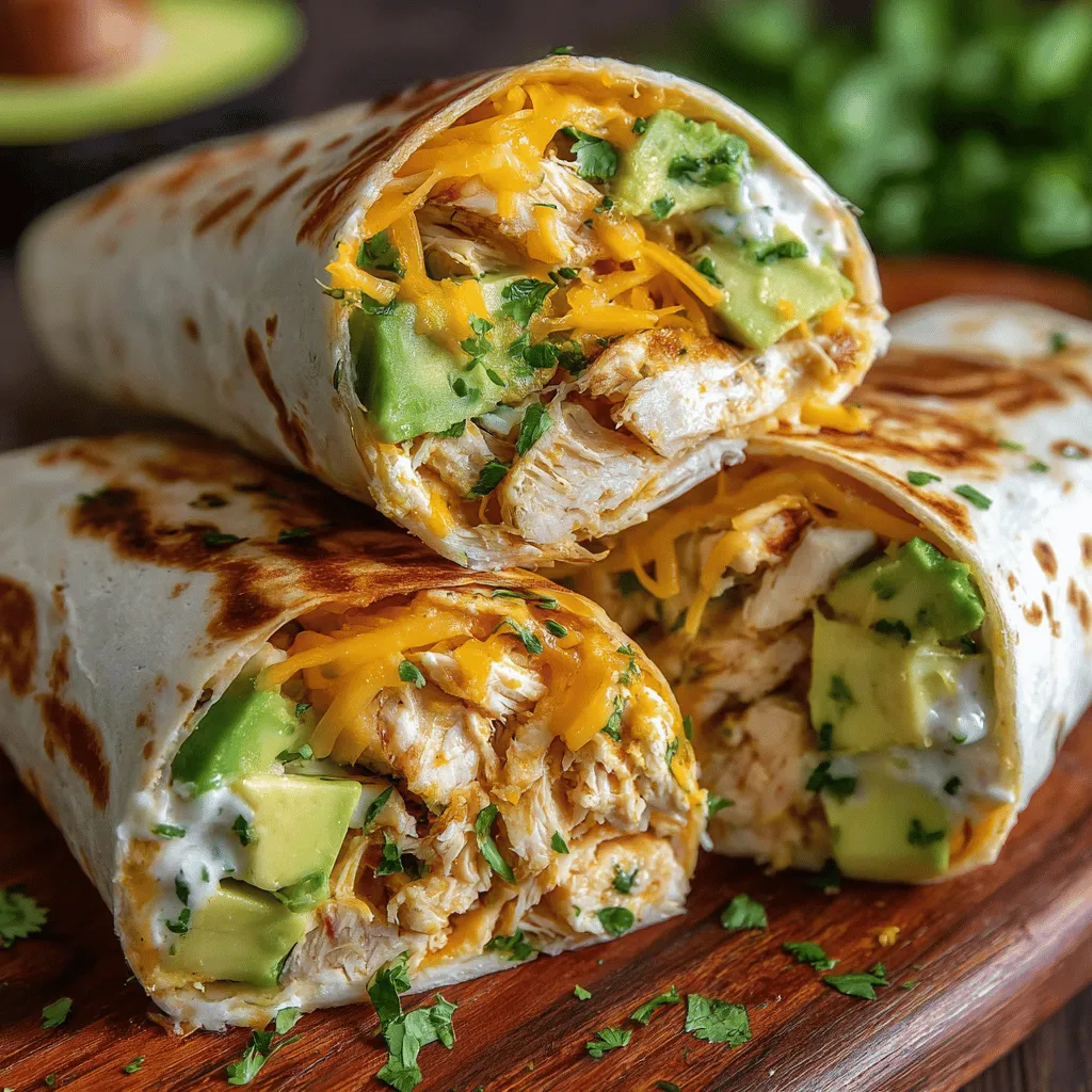 Two wraps filled with melty cheese and avocado slices.