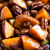 A close up of a pile of sliced apples.