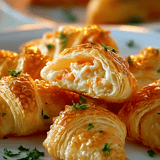 Plate piled with golden snacks and a hint of carrot.