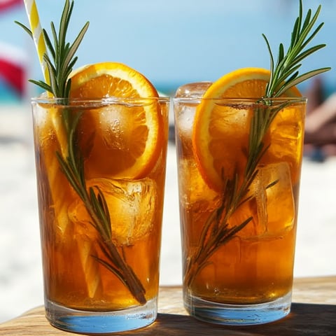 Two glasses of iced tea with lemon and mint.