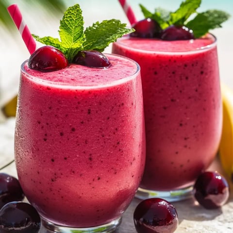 Smoothie glasses filled with tangled pink berry swirls and bright straws.